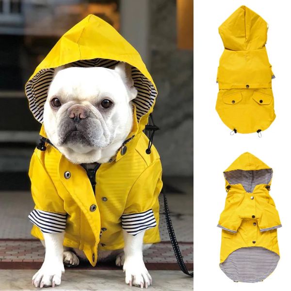 Chaquetas de moda para perros Bulldog Francés, abrigo de lluvia para mascotas para perros pequeños y medianos, ropa impermeable para cachorros, Pug, Corgi, Pitbull, impermeable