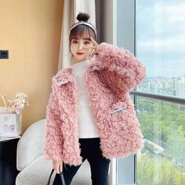 Jassen mode meisjes jassen winter jonge wol tiener dikker warm uitloper kleding kinderen prinses roze tops