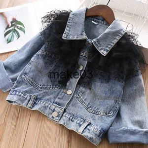 Jassen Mode Lente en Herfst Denim Jasje Meisjes Kant Jassen Baby Kinderen Lange Mouwen Tops Prinses Kleding 309425 J230728