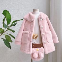 Vestes Mode printemps automne chaud fausse fourrure manteau pour filles veste pâques mignon lapin en peluche princesse vêtements d'extérieur 3 10 ans enfants vêtements 231128