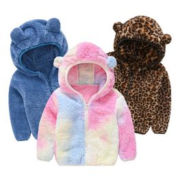 Jassen Fleece Kinderen Met Capuchon Herfst Winter Babyjassen voor Meisjes Jongens Kleding Schattige Beer Oren Warme Kinderbovenkleding Kleding 16Y 231121