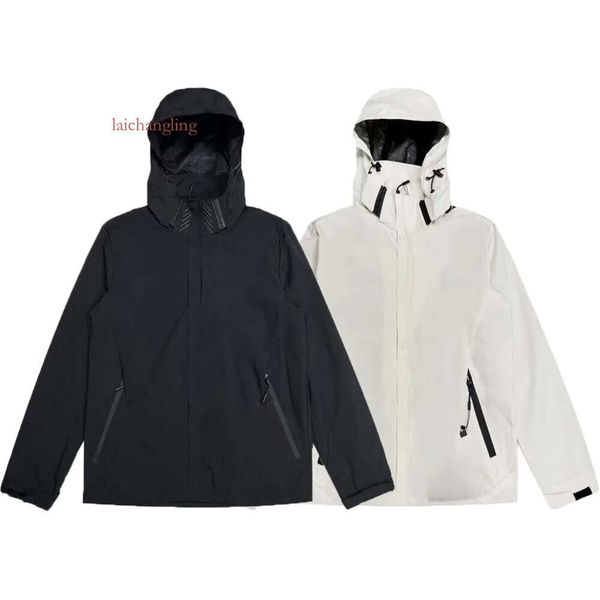 Chaquetas para Hombres Primavera y Otoño Chaqueta Casual para Hombres con Chaqueta Cortavientos Parche Reflectante 3M Negro Blanco Parejas Chaqueta Impermeable para Exteriores con Capucha 902