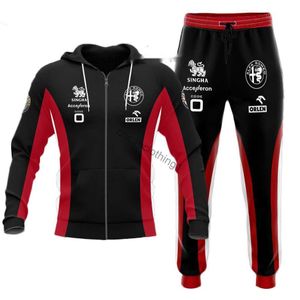 Jackets for Men Tracksuits Alfa Romeo F1 Racing Team Zipper Sweatshirt Pants Set Wind Breakers Fashion Sports Wo Hoodie Bomber Jacket Windbreaker