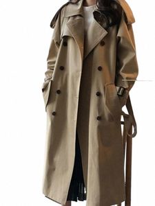 Vestes pour femmes 2023 Trench-Coat pour femmes revers Double rangée fesses Lg coupe-vent manteau nouveau dans les vêtements d'extérieur vêtements féminins hauts A5ME #