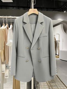 Vestes pour femmes Blazer manteaux printemps mode à manches longues Style britannique décontracté double boutonnage bureau veste vêtements 240318