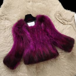 Jackets Fur Coat New Natural Raccoon Fur Coat Women's Short Slim Leather Chaqueta Otoño/Invierno 2022 Fashion Winter Warm Women Coat