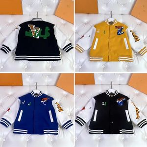 Jackets FW Designer Kids Blouson Varsity Jacket Baseball Outerwear Coat Wool Fleece Flocking Leather Infants Toddlers Jackets Bordreid S