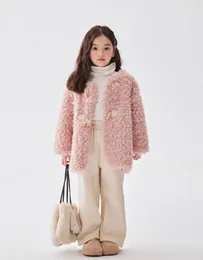 Vestes fille manteaux 2024 hiver coréen mode Style vêtements d'extérieur bébé solide lourd Duffle Coa fourrure manteau enfants vêtements à manches longues haut