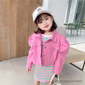 Jackets Girl Jackets 2023 Spring Autumn New manga Jacket de mezclilla Niños Baby Manga larga Outerwear Kids Jean Coat Fashion Overcoat R230812