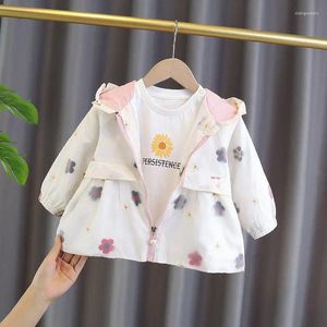 Jackets Girl's Coat 2024 Spring herfst Koreaanse versie van lading kleding meisje baby mode vreemde stijl jas kinderen 2-5 y