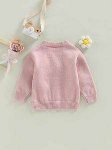 Vestes pour filles, pull en tricot torsadé, confortable, manches longues, col en V, fermeture à boutons, Cardigan d'hiver floral