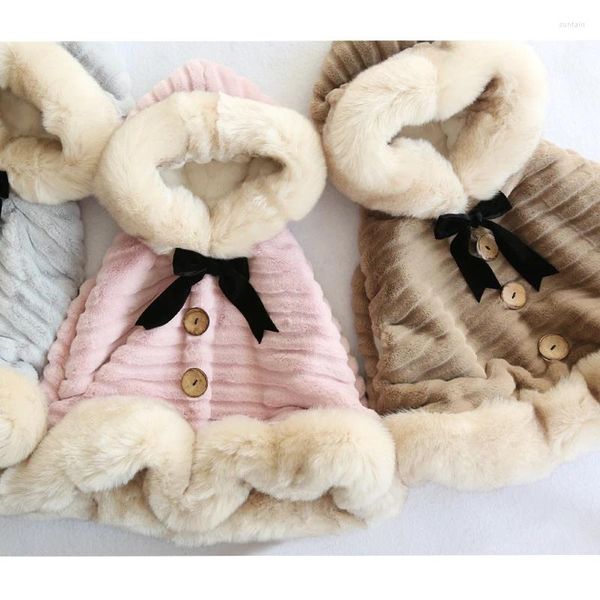 Vestes filles manteau épaississant bébé cape saison hivern