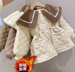 Vestes Filles polaire veste hiver enfants coton manteau rembourré épaissi chaud pardessus enfant en bas âge solide Parkas mode vêtements d'extérieur 2-8 ans