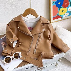 JACKETS Girls Leathes printemps automne 2024 Children Mode Mashs For Baby Boys Ourwear Kids Fur Clothing Costume Tops 6 7y