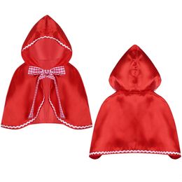 Jassen Meisjes Red Riding Cloak Hood Kids Halloween Cosplay Kostuum Kleine Prinses Capuchon Cape Carnaval thema Party Rollenspel Aankleden 230728