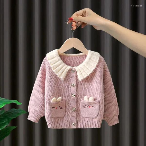 Vestes Filles Pull Manteau Cardigan Printemps Automne Enfants Infantile Bébé Tricoté Fille Veste 0 5 7Y