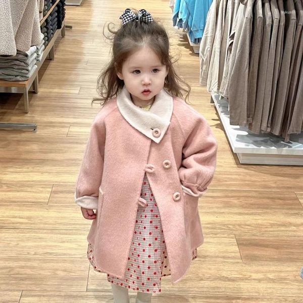 Chaquetas Niñas Viento Abrigo de lana Niños coreanos Ropa con algodón Princesa Cálido Invierno Adolescente