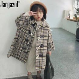 Vestes filles hiver trop-couches plaid vintage corde de boucle pour enfants fille mignon costume de la marque de marque drop