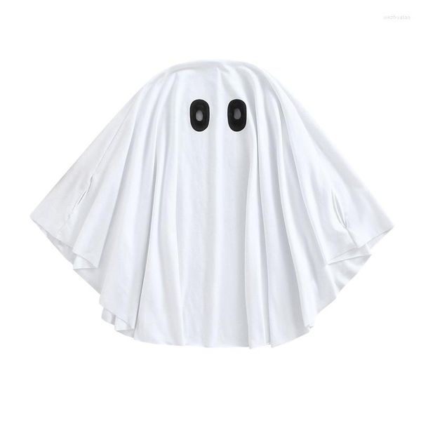 Chaquetas de Halloween para niños pequeños, capa para niñas, niños pequeños, forma de fantasma de dibujos animados, juego de rol, capa suelta, disfraz de Cosplay para fiesta de 0 a 9 años