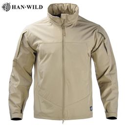 Jassen HAN WILD Mannen Tactische Veldleger Jas Wandeljas met capuchon Outdoor Jacht Militaire Airsoft Paintball Jas 2022 Nieuwe Stijl