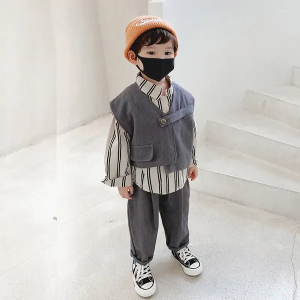 Vestes belles et à la mode, costume printemps-automne 2024, petit gilet pour enfants de taille moyenne, ensemble deux pièces