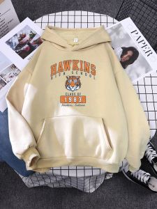 Vestes Hawkins High School Class of 1983 Imprimer Women Hoody Harajuku Oversize Sports Sports Hooded Pullsor Trend Hat Ropewear