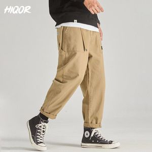 Jassen Hiqor Herfst Winter Heren Broek Cargo Broek Casual Multi Pocket Broek Plus Size Mode Riem Ontwerp Baggy Joger Streetwear Mannelijke