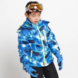Jackets Hooded Fleece Baby Girl Sneeuwjassen Waterdichte warme jongen Skiën Sport Coats Kinderen verdikte berg tiener Kinderkleding