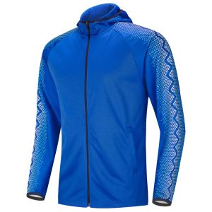 Jackets Hoodie Print Gym Coat Men Sport Voetbaltraining Herfst Winter Spring Sweatshirt Patchwork Sleeve Zipper Running Jackets