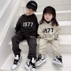 Jassen Hoodies Kinderen Fleece Hoodie + Joggingbroek Tweedelige Set Herfst Winter Katoen 1977 Digital Printing Sweatshirt Jongens Gilrs Dikker Kleding x0712