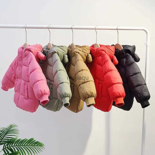 Chaquetas con capucha Nuevos niños Ropa de abrigo de invierno Ropa acolchada de algodón Niños Niñas Espesar Abrigos Parka cálidos Chaquetas con capucha para niños 2-6 años L240115