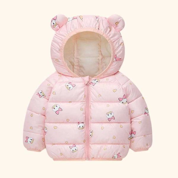 Chaquetas con capucha para niños, chaqueta de plumón con capucha, abrigos de plumón para bebés de dibujos animados, chaquetas acolchadas de algodón ultraligeras para niños, ropa cálida para niñosLF240115