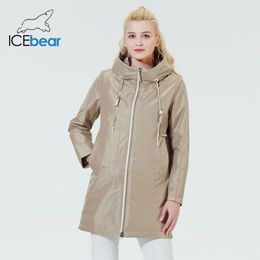 Jackets Icebear 2023 NUEVA chaqueta de primavera para mujeres Abrigo de moda de alta calidad Parkas femenino a prueba de viento y con capucha cálida GWC22059I