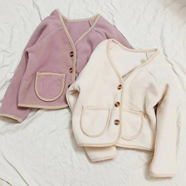 Chaquetas Infantil Bebé Cardigan Niños Niñas Polar Fleece Ropa de abrigo para niños Niños Abrigo cálido Otoño