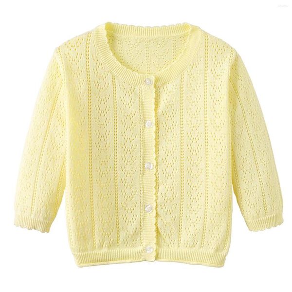 Vestes pour les filles pour enfants pour enfants coupés en tricot à manches longues cardigan à manches longues avec châle de châchage