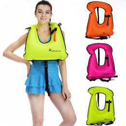 Chaquetas chaqueta de snorkel inflable con correas para las piernas para hombres chaleco de snorkel para buceo