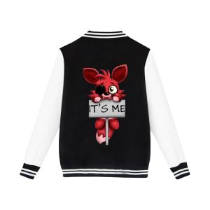 Chaquetas Soy yo Kawaii Five Nights at FNAF Plush Foxy Hombres Chaqueta de béisbol Hombre niños Mujeres Ropa Streetwear Niños Sudadera con capucha