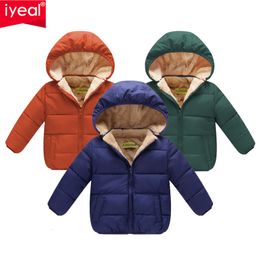 Jassen Iyeal Baby Girl Hooded Warm Fleece Inner Jacket For Kids Clothing Autumn Boys Coat Winter Peuter Kleding Kinderen Outerwear 230816