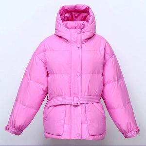 Chaquetas Jazzevar 2022 invierno nueva moda calle diseñador marca mujer 90% chaqueta de plumón de pato chicas bonitas abrigo con cinturón