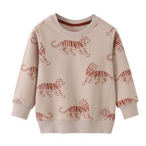 Jassen springt meters aankomst herfst lente print baby sweatshirts lange mouw kinderen s kleding dieren kinderen sport shirts 230329