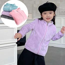 Vestes enfants garçons 2024 hiver polaire enfant en bas âge fille veste épais moelleux chaud bébé manteau coupe-vent violet fermeture éclair enfants vêtements