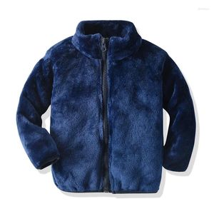 Chaquetas Niños Chaqueta de lana Niño Otoño Invierno Bebé Cremallera Cuello alto Diseño Abrigos Niño Felpa Espesar Ropa de abrigo Parkas Ropa infantil