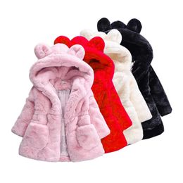 Vestes enfants filles enfants automne et hiver veste en fausse fourrure manteau pour 24 M-8 T ans 231202