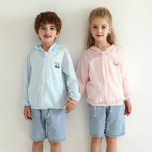 Jackets Kids Hooded Sun Protection for Boys and Girls Spring Summer Cartoon Lange Mouw kleding Dunne schattige familie Matching Coats 230311