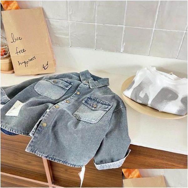 Vestes kids veste printemps 2024 Version coréenne Coat de denim Livraison en gros de la maternité bébé Vêtements de maternité Ot7wu