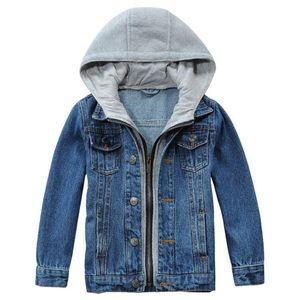 Jassen Kinderen Jean Jas Lente Herfst Brand Design Kinderen Denim Jas Met Capuchon Voor Jongens Meisjes 214 Jaar Bovenkleding LM074 230904