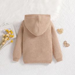 Giacche Bambini Maglione lavorato a maglia Bambino Neonato Autunno Inverno Camicia Giacca Manica lunga Abbottonatura Felpa con cappuccio Cappotto Abbigliamento Capispalla autunnale