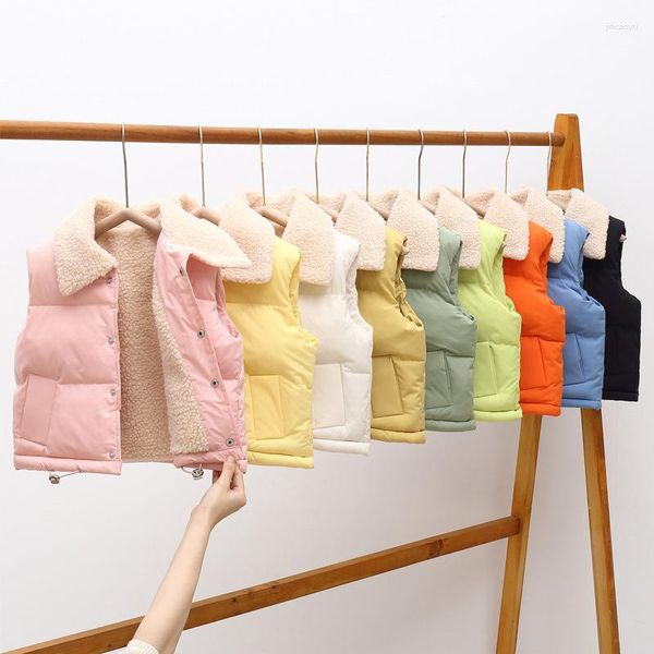 Chaquetas para niños, Chaqueta gruesa de algodón, chaleco de Otoño Invierno para niños y niñas, chaleco con Cuello de piel, abrigo, ropa para niños grandes, prendas de vestir exteriores de moda de 3 a 10 años