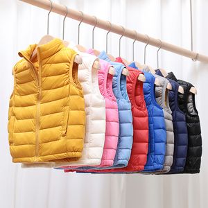 Vestes enfants gilet manteau automne hiver ultra léger duvet de canard blanc pour garçons filles gilets sans manches moelleux chaud Snowsuit 230906