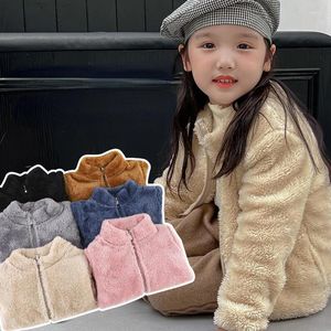 Jassen Kinderen Winterkleding Voor Meisjes Coral Fleece Warme Baby Jongens Fleecejas Soft Lock Temperatuurvoering Rits Jas 2-8y